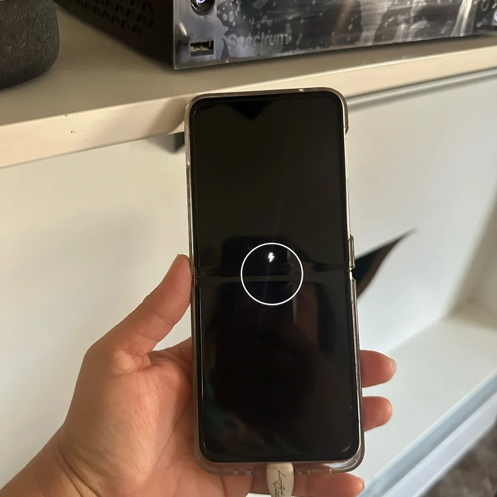 Samsung Galaxy Flip wireless Phone with Case and ear buds